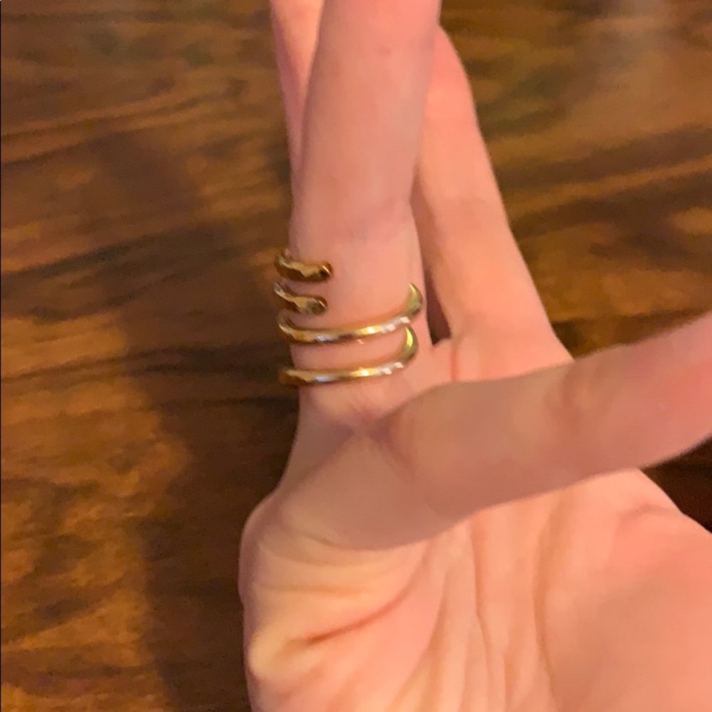 Nib Size 5 Gold Plated Modern Snake Ring - image 2